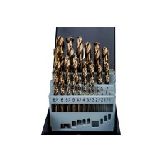 Набор спиральных сверл по металлу (25 шт, HSS Co, 1.0-13.0 мм) в металлическом кейсе Thorvik TDBS25K