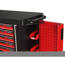 Тележка инструментальная 7 секций красная с двумя боковыми ящиками JTC