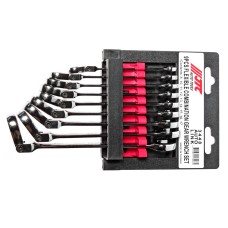 Набор ключей комбинированных 8-17мм трещоточных шарнирных 9 предметов на холдереJTC