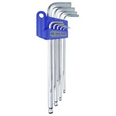 Набор Г-образных шестигранников 1,5-10 мм, длинные, с шаровым окончанием, 9 предметов KING TONY 2010