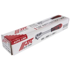 Ключ трещотка 1/4" 36 зубьев 150мм резиновая рукоятка JTC