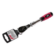 Ключ трещотка 3/8" 72 зуба 240-340мм шарнирный телескопический с резиновой рукояткой JTC