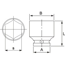 Головка торцевая 1/2" 39мм ударная L=48мм JTC