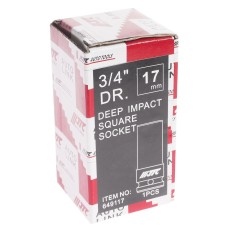 Головка торцевая 3/4" 17мм 4-х гранная (квадрат) ударная глубокая L=90мм JTC