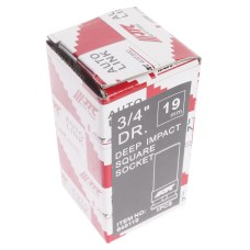 Головка торцевая 3/4" 19мм 4-х гранная (квадрат) ударная глубокая L=90мм JTC