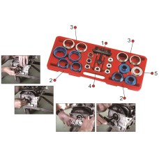 Набор инструментов для демонтажа сальников коленвала 27-58мм в кейсе JTC