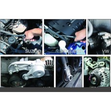 Набор инструментов для натяжения и замены поликлинового ремня универсальный JTC