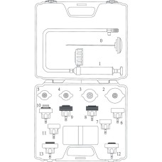 Набор инструментов для тестирования герметичности системы охлаждения 14 предметов в кейсе JTC