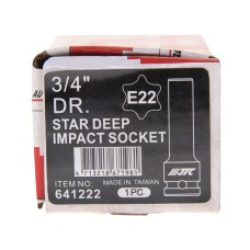 Головка торцевая 3/4" TORX E22 глубокая L=110мм JTC