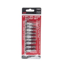 Набор бит 1/4" TORX 5-ти гранных TS10H-TS50H 9 предметов JTC