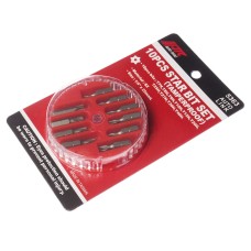 Набор бит 1/4" TORX T7H-T40H с отверстием 10 предметов в кейсе JTC