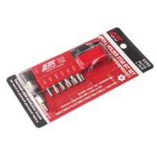 Набор бит 1/4" TORX с отверстием Т10Н-Т40Н с Г-образным держателем 8 предметов JTC