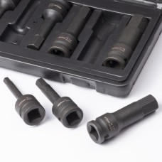 Набор головок ударных  1/2" HEX L78мм H6-H19 8 предметов "AV Steel" AV-724408