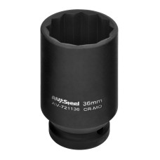 Головка ударная   1/2" двенадцатигранная удлиненная 36мм "AV Steel" AV-721136