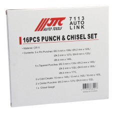 Набор зубил и выколоток 16 предметов в кейсе JTC