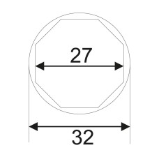 Головка для датчика КПП 1/2"х27мм 8-ми гранная JTC
