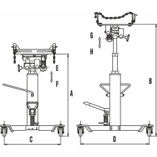 Стойка трансмиссионная гидравлическая 0.5т телескопическая JTC