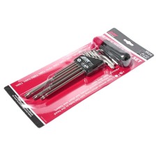 Набор ключей TORX T10Н-Т50H Г-образных с отверстием 9 предметов JTC