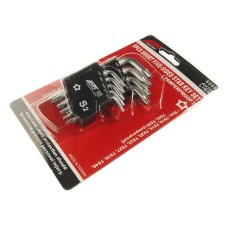 Набор ключей TORX ТS10-ТS50 пятилучевых Г-образных с отверстием 9 предметов JTC
