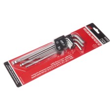 Набор ключей шестигранных 1.27-10мм Г-образных экстрадлинных с шаром 10 предметов JTC